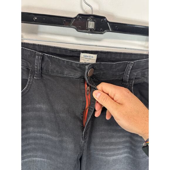 Ripton & Co Women’s Superlite Jeans Black Stretch Denim Size 36 Raw Hem - Picture 12 of 15